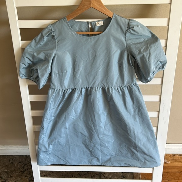 WILFRED LIGHT BLUE PUFF SLEEVE MINI DRESS Size 2XS - Picture 3 of 15